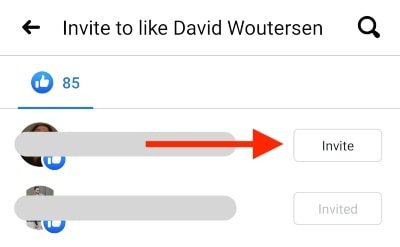 How to invite people who reacted to your posts to like your page from mobile