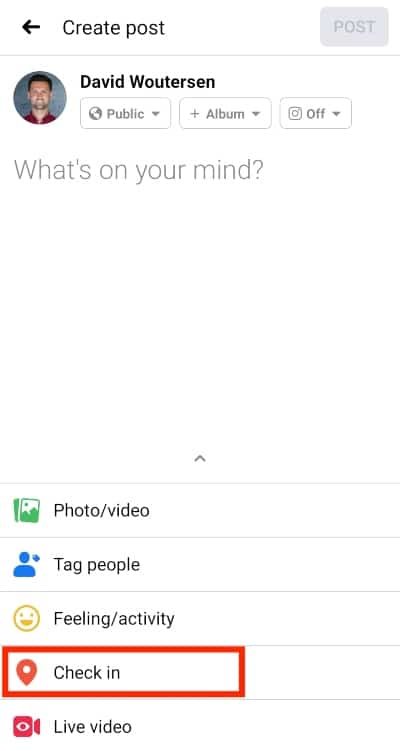 How to check in on Facebook mobile