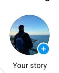 Create a story by tapping the plus icon over your profile picture