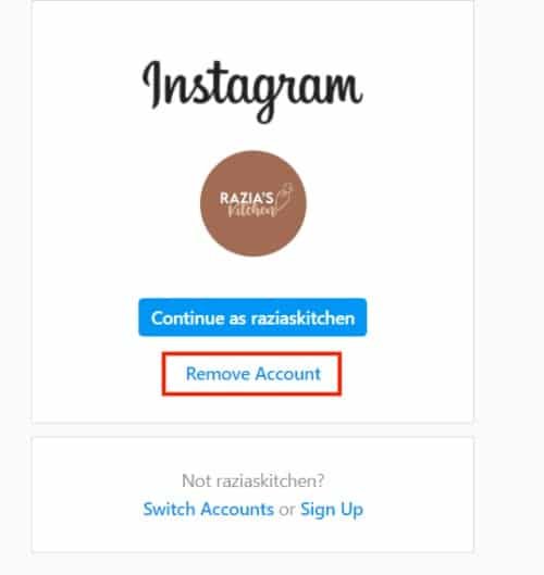 How to remove an instagram account on desktop