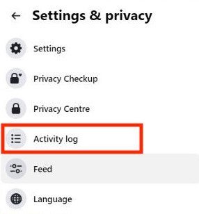 Select activity log