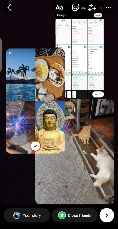 multiple instagram stickers as an example